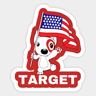 American Flag Dog Team Member Sticker